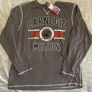 Camiseta Carnegie Mellon University Gris Manga Larga Nueva con Etiquetas - Talla L - Imagen 1 de 7