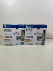 Commercial Electric 4" LED Slim Color Changing Recessed Light Kit (2 Pack) - Picture 1 of 7