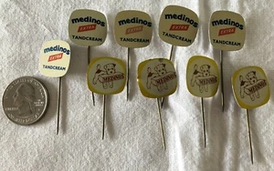 Menge 9 Medinos Tandcream Holland Dutch Vintage Stickpins Pinback #37368 - Bild 1 von 2
