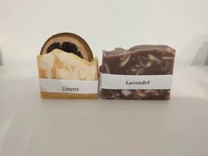 2x Seife Naturseife handgemacht Kräuterseife insg 99 g Lavendel, Limette - Bild 1 von 3