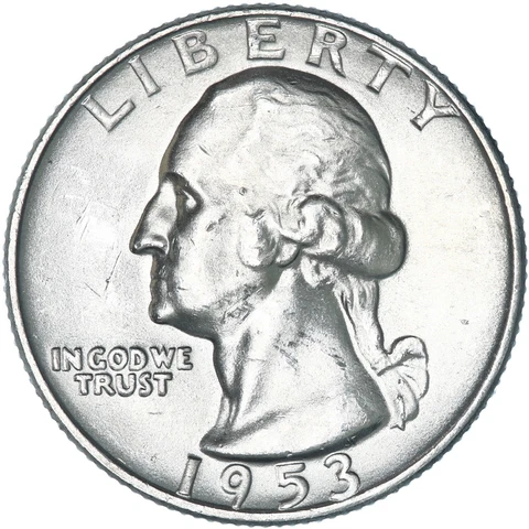 1953 D Washington Quarter 90% Silver BU US Coin See Pics W834 Cover