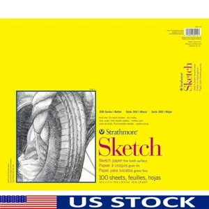 300 Series Sketch Pad 100 Sheets Glue Bound Drawing Illustration Art Students US - Picture 1 of 7