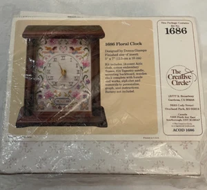 The Creative Circle 1686 Kit Punto de Cruz Contado 1988 Reloj Floral Ángel De Colección - Imagen 1 de 4