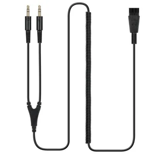 QD to 3.5mm Quick Disconnect Cable for Headset Double 3.5mm Plug into Sound Card - Zdjęcie 1 z 6