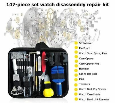 147 Pcs Watch Repair Kit Watchmaker Back Case Remover Opener Link Pin Spring Bar • 14.95€