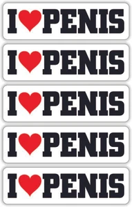 5 piezas - Me encanta el pene - Divertidas pegatinas mordaza construcción casco calcomanías broma broma - Imagen 1 de 1
