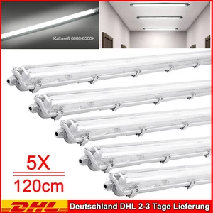 5x 120cm LED Feuchtraumleuchte Leuchtstoffröhre Lichtleiste Röhre Weiß 1Flammig - Bild 1 von 21