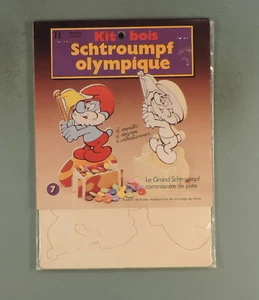 Schtroumpf Smurfs kit bois 7 olympique Hachette 1984 TBE - Picture 1 of 2