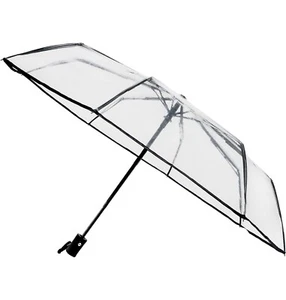 Eralove vollautomatischer klappbarer transparenter klarer automatisch offener Reiseschirm 40"" - Bild 1 von 7
