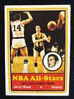 1973-74 Topps Karte '72-'73 NBA All Stars Jerry West #100 Sehr guter Zustand BV $ 60 CF