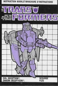 Transformers Original G1 1986 Canadian Scourge Instructions Booklet - Picture 1 of 1