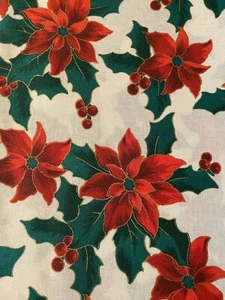 Buon Natale Poinsettia con metallo - BD-46709-M01 BTY - Foto 1 di 1