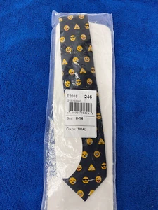 Children's Place Size 8-14 Blue Polyester Emoji Necktie - Picture 1 of 4