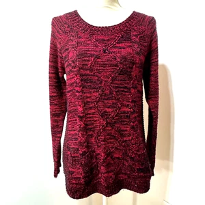 Maurices Pullover Zopfmuster rot schwarz Größe L Tunika - Bild 1 von 7