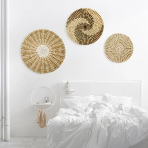 3 Sets Wall Basket Boho Decor Woven Decor Baskets Hanging Wall Art for Bedroom - Picture 1 of 6
