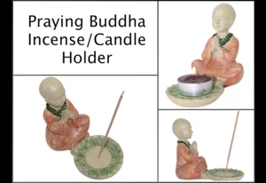 Statue Buddha Incense Holder Lotus Candle Meditation Yoga Travel Altar Pray - Bild 1 von 5