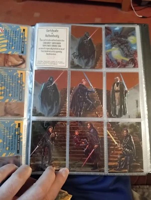 1996 Star Wars Finest Insert FULL SET Boba Fett Promo Darth Vader Autograph COA - Image 1 of 2