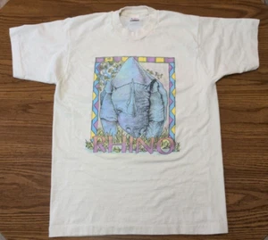 Camisa De Colección Fruit of the Loom Para Hombre M Rhino Colorida Puntada Única Manga Corta - Imagen 1 de 10