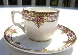 1896 JOHN MADDOCK & SONS DEMITASSE COFFEE CUP & SAUCER ROYAL VITREOUS MAD18 - Picture 1 of 7