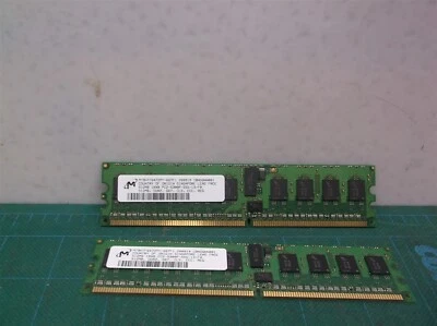 LOT OF 2 micron MT9HTF6472PY-667F1 512MB PC2-5300P-555-13-F0 DDR2 RAM - Image 1 of 3