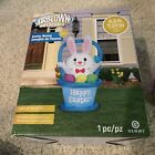 Easter Bunny Blue Basket Gemmy Airblown Inflatable LED Yard Decor 4.5ft New