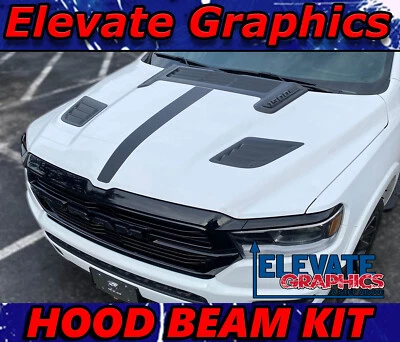 For Ram 1500 Stripes Hood Beam 3m Vinyl Graphics Stickers Auto Decals 2019-2025 - Изображение 1 из 4