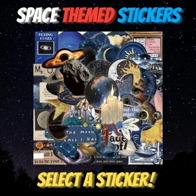 Pegatinas de vinilo temáticas espaciales - Selecciona una pegatina - ¡COMPRA 2 CONSIGUE 4 GRATIS! Foto 1 de 4