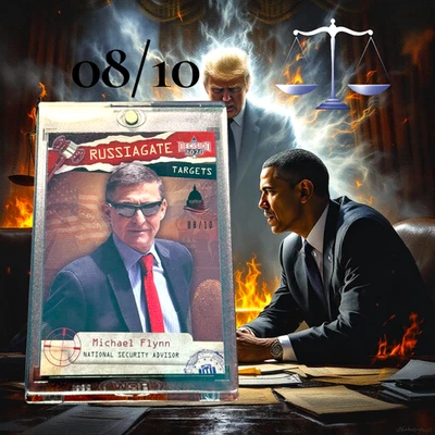 2020 Decision Michael Flynn 08/10 Rainbow6 Foil Trump Russiagate Obamagate Probe - Image 1 of 2