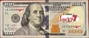 ✯ LUCKY #7's $100 Hundred Dollar Federal Reserve Bank Note Bill ✯ R034 - Picture 1 of 5