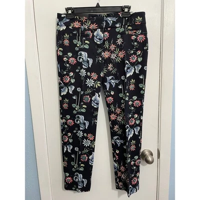 Pantalones Cortos Ann Taylor Talla 4 Devin Fit Ajustados Azul Marino Floral Oficina Preppy Nuevos con Etiquetas Foto 1 de 4