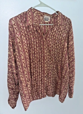 Camisa 100% Seda RARA DE COLECCIÓN Geoffrey Beene Texturizada Plisada Seda Abotonada Para Hombres M Foto 1 de 4