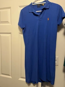 Polo Ralph Lauren Cotton Mesh Mini Polo Dress Medium New Iris Blue - Bild 1 von 3