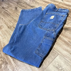 Pantalones de mezclilla Carhartt FR para hombre 34X32 azul carpintero ropa de trabajo americana resistente al fuego - Imagen 1 de 13