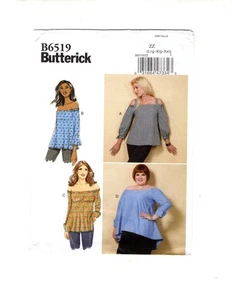 Sewing Pattern, Women's Top, Raglan Sleeves Butterick B6519 Size 16-26, UC F/F - Picture 1 of 4