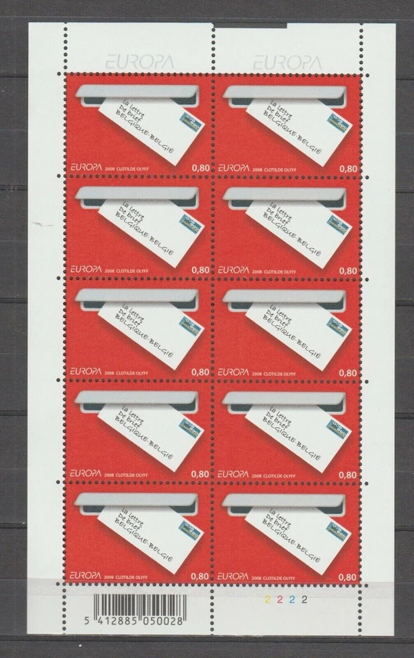 EUROPA CEPT BELGICA AÑO 2008 MINI HOJA NUEVO Y PERFECTO** MH - Imagen 1 de 1