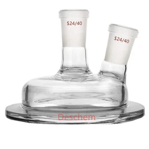 Tapa de reactor de vidrio 24/40 150 mm DN100 dos cuellos uso para matraz de reacción de laboratorio - Imagen 1 de 7