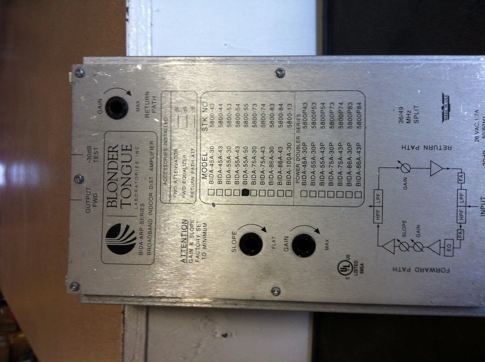 Blonder Tongue Broadband Indoor Distribution Amplifier (BIDA 55A-50) - Image 1 of 4