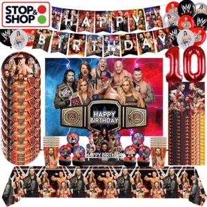 Wrestling Triathlon Party WWE Birthday Party Decoration Tableware Supplies Latex - Picture 1 of 31