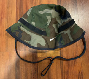 New Nike Dri-FIT Camo Boonie Bucket Hat Fishing Adult Large L Olive CU6612-222