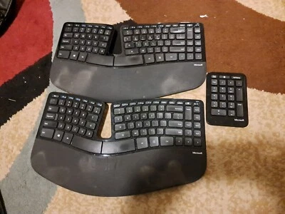 2x Microsoft Sculpt Ergonomic Wireless Keyboard 1559|1 Number Pad |No Receiver - Image 1 of 3
