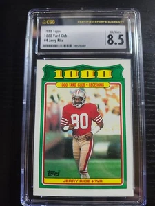1988 Topps Jerry Rice 1000 Yard Club CGC 8.5 #4 49er's HOF!!! - Picture 1 of 2