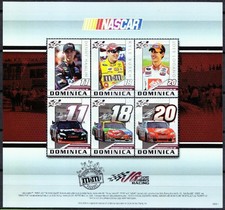 Dominica 2010 MNH SS, NASCAR Drivers, Motor Sports, Car Racing