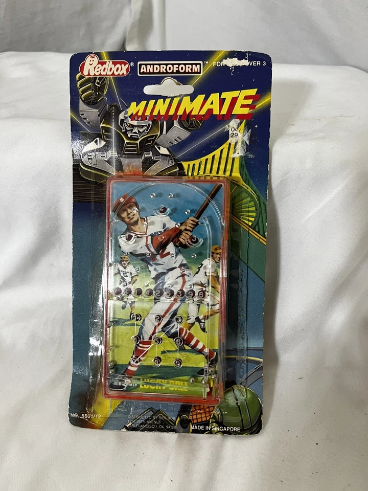 Редкая ВИНТАЖНАЯ тематическая игра в пинбол Redbox MINI-MATE BASEBALL новая в коробке (сломанная печать) - Изображение 1 из 3