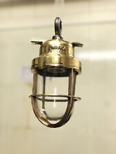 Solid Brass Original Antique WISKA, Hanging/Pendant Marine Ship Salvaged Light