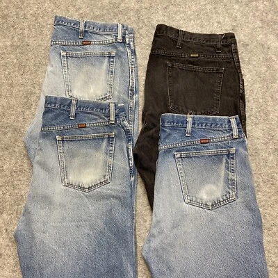 Wholesale Lot of 4 Rustler Grade A / B Work Jeans Size 40x32 Blue Black - Image 1 of 4