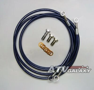 Streamline Front Brake 2 Lines Line Kit ATV Blue Yamaha Raptor 350 All Years - Image 1 of 3