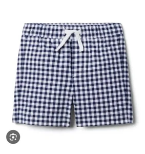 Janie & Jack Shorts Boys Cotton White & Blue Gingham Pull On, Sz 6 NWT $38 - Picture 1 of 5