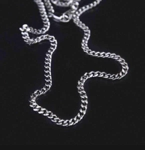 Authentic GLD Shop Signature Cuban 22” necklace 3mm White Gold 14k plated - Picture 1 of 5