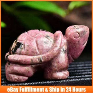 Natural Rose Rhodonite Tortoise Quartz Healing Crystal Energy Carved Mini Decor - Picture 1 of 6