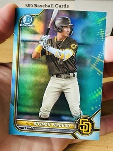 ROSMAN VERDUGO ELTERN 2022 BOWMAN DRAFT CHROM HIMMELBLAU REFRAKTOR #BDC-161 - Bild 1 von 2